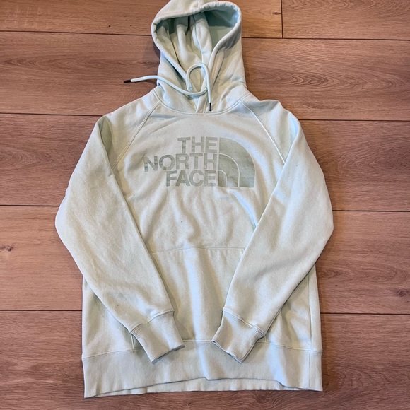 The North Face Light Green Hoodie Sweater - Picture 2 of 3